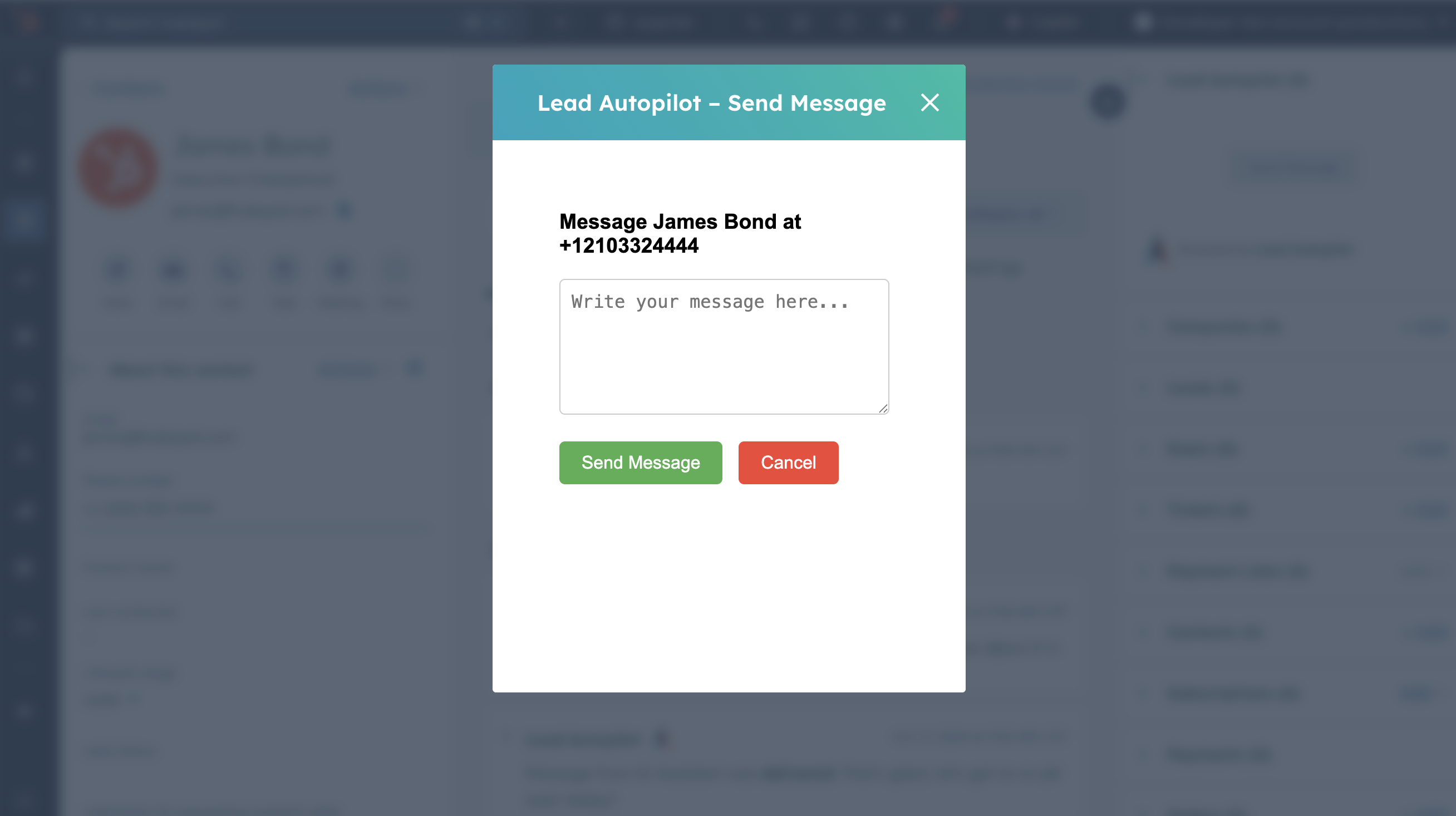 Message contacts from HubSpot